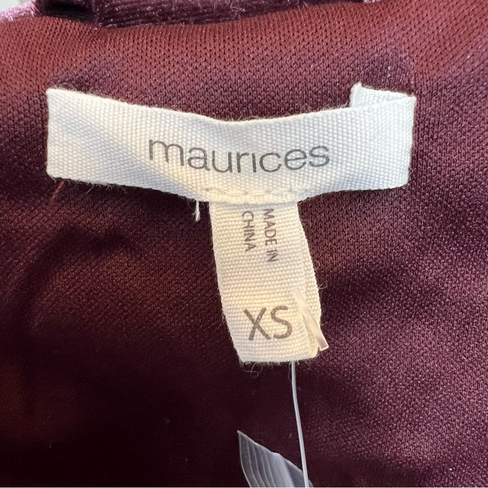 NEW Maurices Siz XS Wine Color Velvet Double Breasted Blazer Jacket NWT Poetcore - Picture 8 of 10